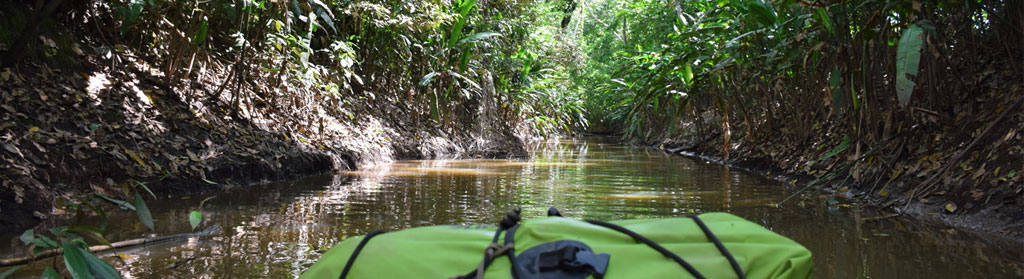 Jungle canal waterway channel rafting and exploring