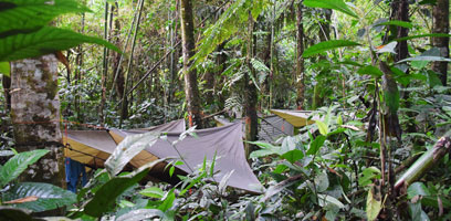 Hammock camp at Pantiacolla