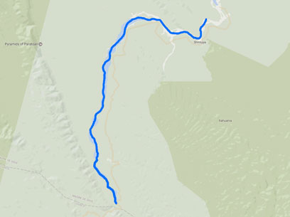 Manu Rafting Expedition 4 Days Overview Map