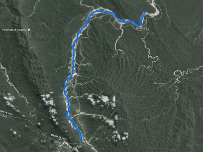 Boca to Laberinto Rafting Expedition 4 Days Satellite Map