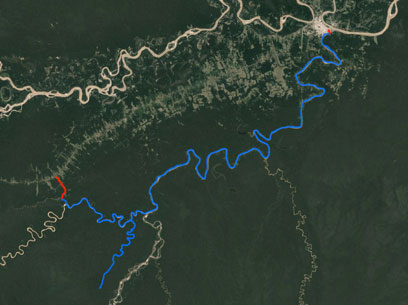 Tambopata Rafting 8 Days Satellite Map